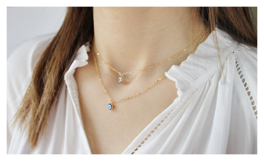 Gold Evil Eye Necklace Set • B276