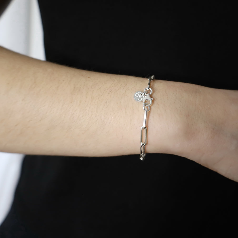 14K Gold Filled or Sterling Silver Paperclip Chain Bracelet • B329
